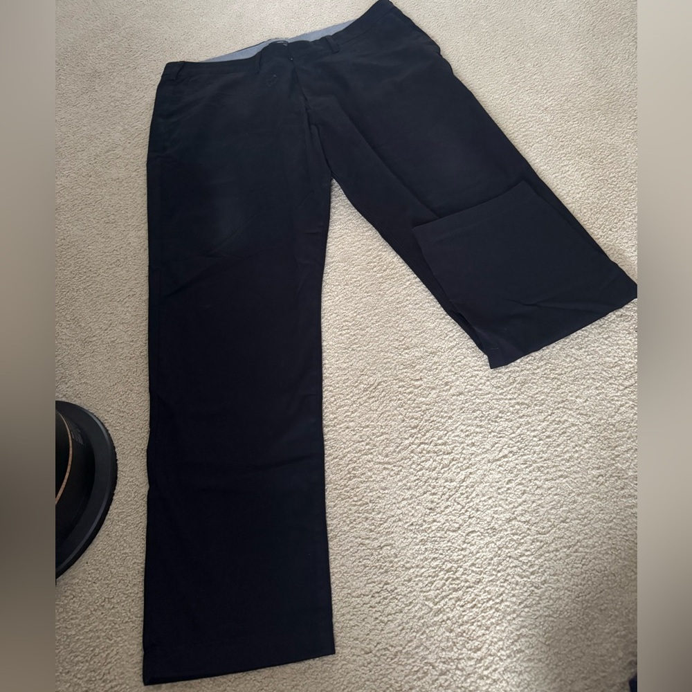 Men's Black Straight-Leg Pants athletic slim fit